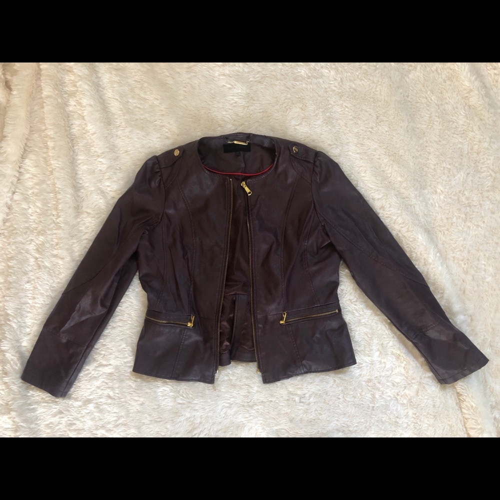 Steve Madden Vegan Leather Jacket Maroon EUC - L